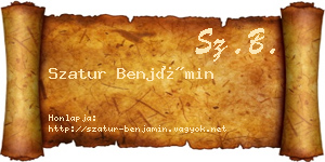 Szatur Benjámin névjegykártya