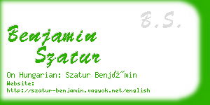 benjamin szatur business card
